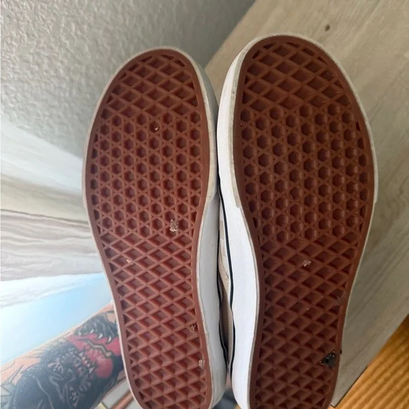 Vans Beige & White Checkerboard Slip-On Sneakers - Picture 3 of 3